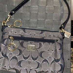 Coach Black and Gray Signature Wristlet
